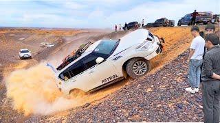 Nissan Patrol 5.6L vs Land Cruiser Team Off-road Driving Amazing | Patrol climbs 45 degrees