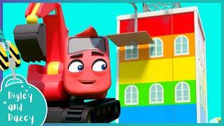 Build a Building - Fun Colors Learning | Digley and Dazey | Kids Construction Truck Cartoons