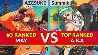 GGST ▰ AZESUKE (#3 Ranked May) vs Summit (TOP Ranked A.B.A). High Level Gameplay