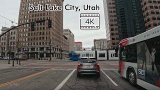 Driving in Downtown Salt Lake City, Utah - 4K