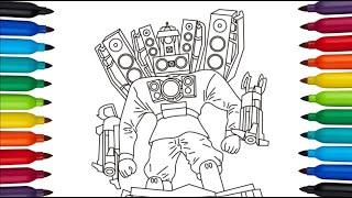 Skibidi Toilet - TITAN SPEAKERMAN BOSS Coloring Pages | How to Color Titan Speakerman | NCS  #7