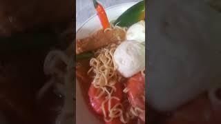 noodles with shrimps egg.yummy let's eat guys