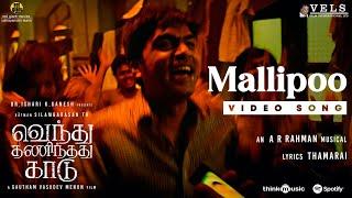 Mallipoo Video Song | VTK | HDR | Silambarasan TR | Gautham Vasudev Menon |   @ARRahman | Vels