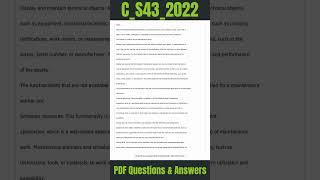SAP Certified Application Associate - SAP S/4HANA Asset Management Practice Test | C_S43_2022 Exam