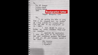 Resignation letter