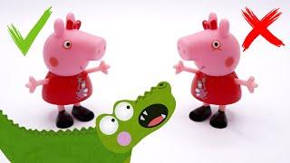 Peppa Pig Toy Game | Real VS Fake Challenge with Silly Crocodile