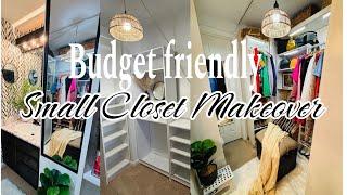 DIY/ BUDGET FRIENDLY SMALL CLOSET MAKEOVER #budgetfriendly  #diy #closet #transformation