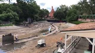 Rivers of America Drained, Liberty Square Riverboat Refurbishment at the Magic Kingdom 2018