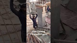 How To Cast Concrete Staircase | Amazing Stairs Casting| Construction Of Staircase on Site #shorts