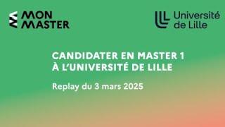 Candidater en Master 1 à l'Université de Lille