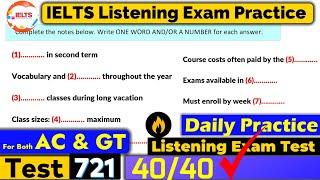 IELTS Listening Practice Test 2025 with Answers ~ Exam - 721 | ielts listening