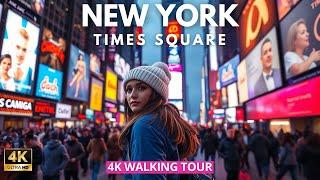 [4K] Walking tour of Times Square in New York City USA - Vacation Travel Guide