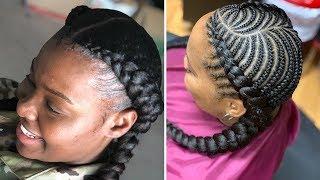 HOW TO: TWO FEEDIN BRAIDS EASY ️ COMPILATION