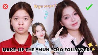 |TỰ HỌC MAKE-UP| BỘ MAKEUP BÌNH DÂN DÀNH CHO DA MỤN ! Lưu ý makeup cho da mụn có thể bạn chưa biết !