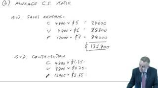 ACCA F5 Multi-product Cost Volume Profit analysis