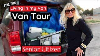 Van Tour: Senior Solo Female Shows Off Her Cozy Minivan Home of 8 Years