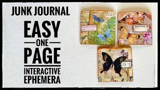 Junk Journal - Easy - One Page - Interactive Ephemera