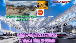 Počelo rušenje potpornih zidova nova ŽELEZNIČKA stanica Nbg uz zidanje nove zgrade#beograd