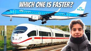 PLANE VS TRAIN: Racing between AMSTERDAM & FRANKFURT!