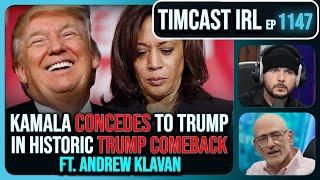 Kamala CONCEDES, Trump SWEEPS 2024 Election, DOJ DROPS Trump Cases w/Andrew Klavan | Timcast IRL