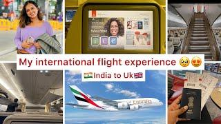 My first flight experience ️️|| India to Uk|| ಕನ್ನಡ vlog || #emirates 