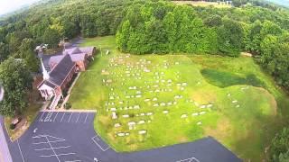 Flying Over a Country Church and a Covered Bridge with Phantom 2 Vision +