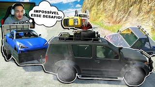 MEGA LADEIRA mas o CARRO NÃO PODE CAIR do REBOQUE! BeamNG.drive Multiplayer