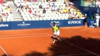 Mercedes Cup 2010 Gael Monfils plays a point against Pablo Andujar [HD]