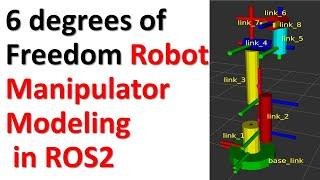 6 degrees of Freedom Robot Manipulator Modeling in ROS2 and Visualization in RViz2 - URDF and Python