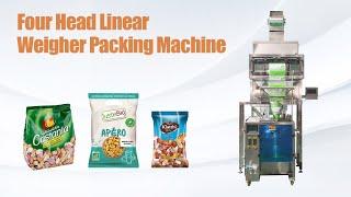 Four Head Linear Weigher Packing Machine Automatic Form Fill Seal Machine for Food Packaging