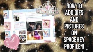  How to add gifs and pictures to Spacehey profile !! | TUTORIAL {with voice}