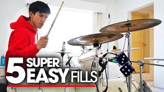 5 SUPER EASY FILLS - Drum Lesson (Tutorial)