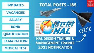 HAL Design Trainee & Management Trainee 2023 | HAL DT & MT Jobs Notification explained in detail.