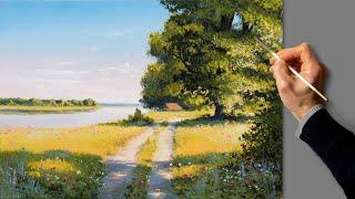 ️ Acrylic Painting - Summer Landscape / Easy Art / Drawing Tutorials / Satisfying Relaxing