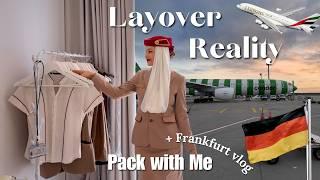 The REALITY of Being Emirates Cabin Crew | Pack with Me | Frankfurt Vlog 