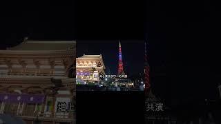 【ライトアップ】増上寺と東京タワーの共演