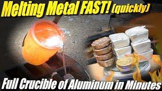 How quickly can I fill a crucible with molten aluminum?