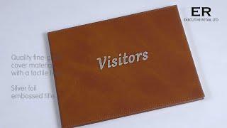 Visitors Book - Tan Faux Leather Cover - 265 x 195mm