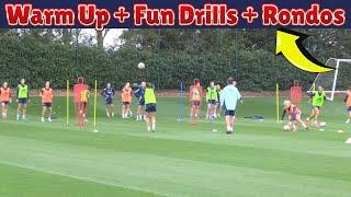 Arsenal Women Training Session Today / Warm Up + Fun Drills + Rondos