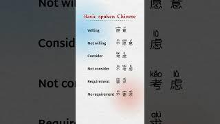  learn Chinese #mandarin #Willing#Not willing#Consider#Not consider#Requirement #No requirement