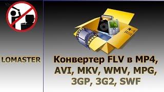 Конвертер FLV в MP4, AVI, MKV, WMV, MPG, 3GP, 3G2, SWF