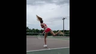 Angelina's Serve  #tennis #tennispractice #shorts