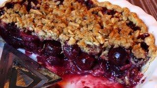 Cherry Pie with Almond Crumb Topping - Cherry Streusel Pie