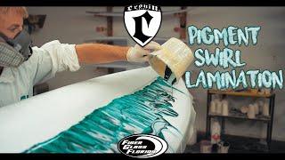 Pigment swirl lamination : Cronin Surfboards