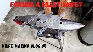 Hand forging a fillet knife and hunting knife plus another stock removal fillet knife | knife making