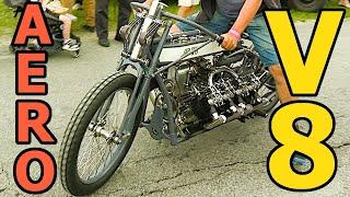 Massive V8 Motorcycle w/ 4.4L Airplane Engine: Start-Up Procedure & Ride