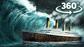 VR 360 TITANIC VS TSUNAMI - Inside the Titanic Sinking In Real Time