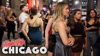 Chicago Nightlife!! Night in Downtown Streets!! USA 