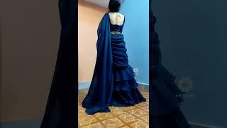 Rufflesaree DM TO SHOP #dreamyboutique #boutique #rufflesaree #bluesaree #organzasaree