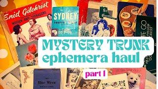 MYSTERY vintage thrifted paper ephemera unboxing! Thrifting & harvesting for junk journals